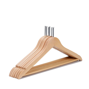 hotel anti-theft wooden clothes hangers with anti theft ring